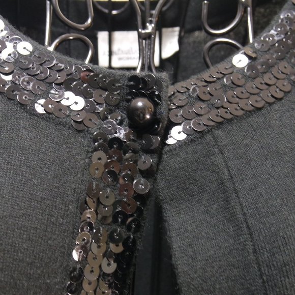 JOHN PAUL RICHARD Woman Black Sequin Accent Sweater Cardigan 1X - Picture 11 of 16